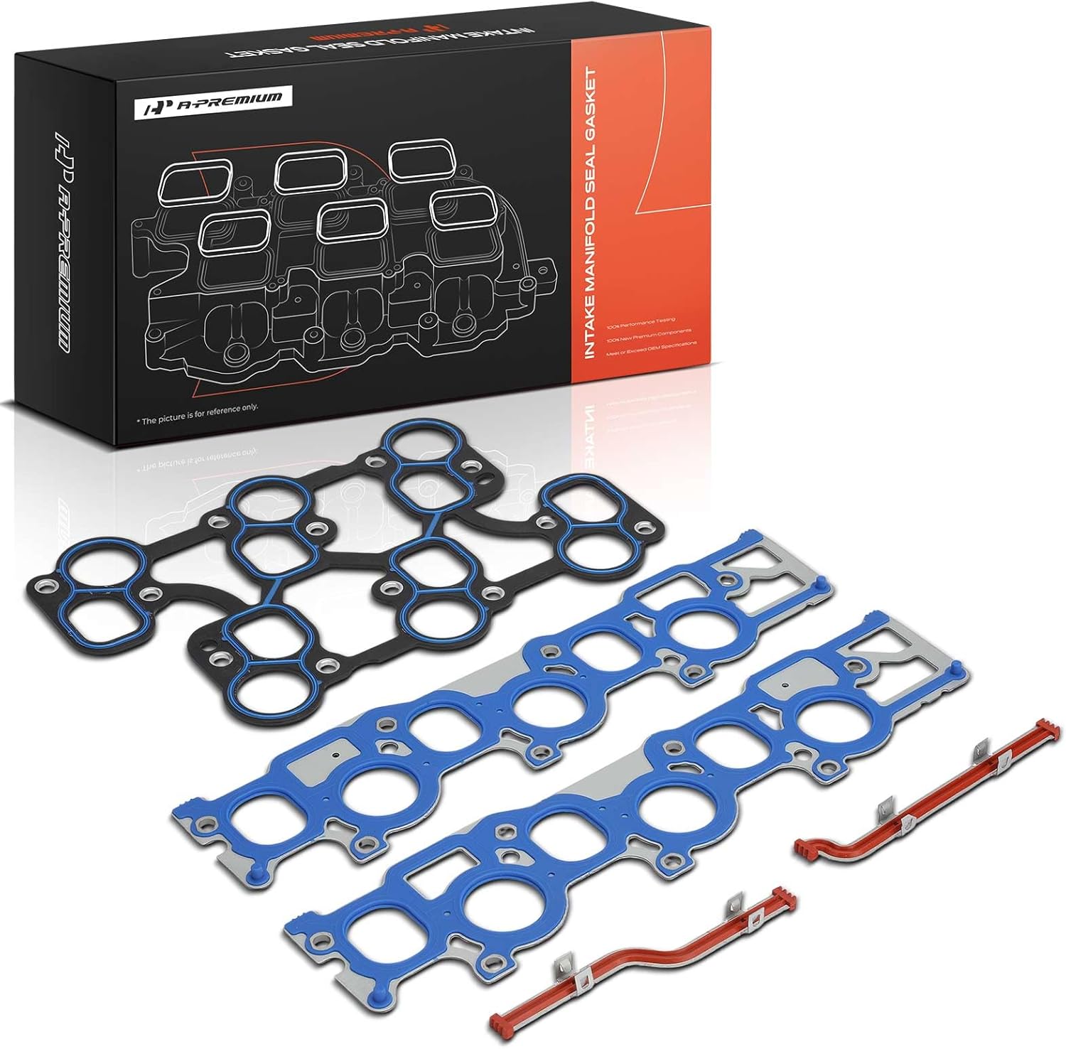 A-Premium Upper Engine Intake Manifold Gasket Set Compatible with Ford F-150, E-150 E-250 Econoline, E-150 Econoline Club Wagon, 1997 1998, 4.2L