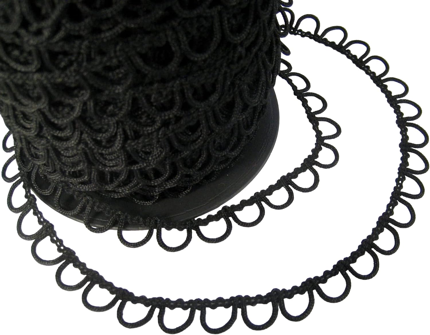 Nakpunar 24" Black Non-Elastic Bridal Button Loops for Wedding Dresses, Gowns & Corsets - Non-Elastic Trim & Loop