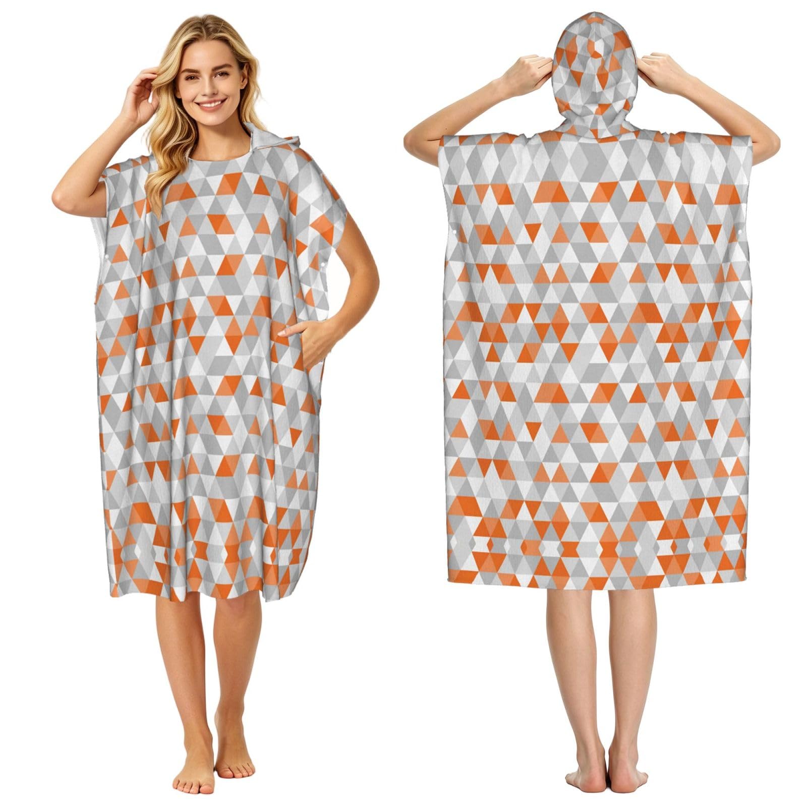 Poncho à capuche microfibre adulte léger - Se changer facilement après le surf et la piscine