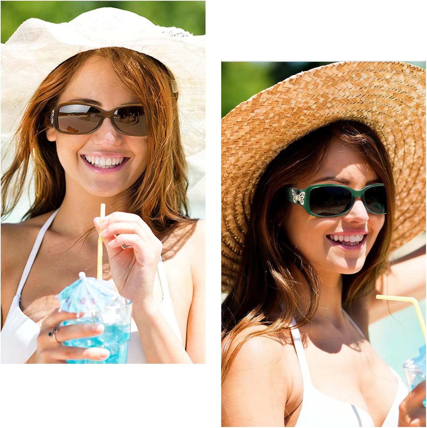 HAOLOTA Women's Polarized Sunglasses - Fashionable Wraparound Butterfly Design with UV400 Protection - Image 2