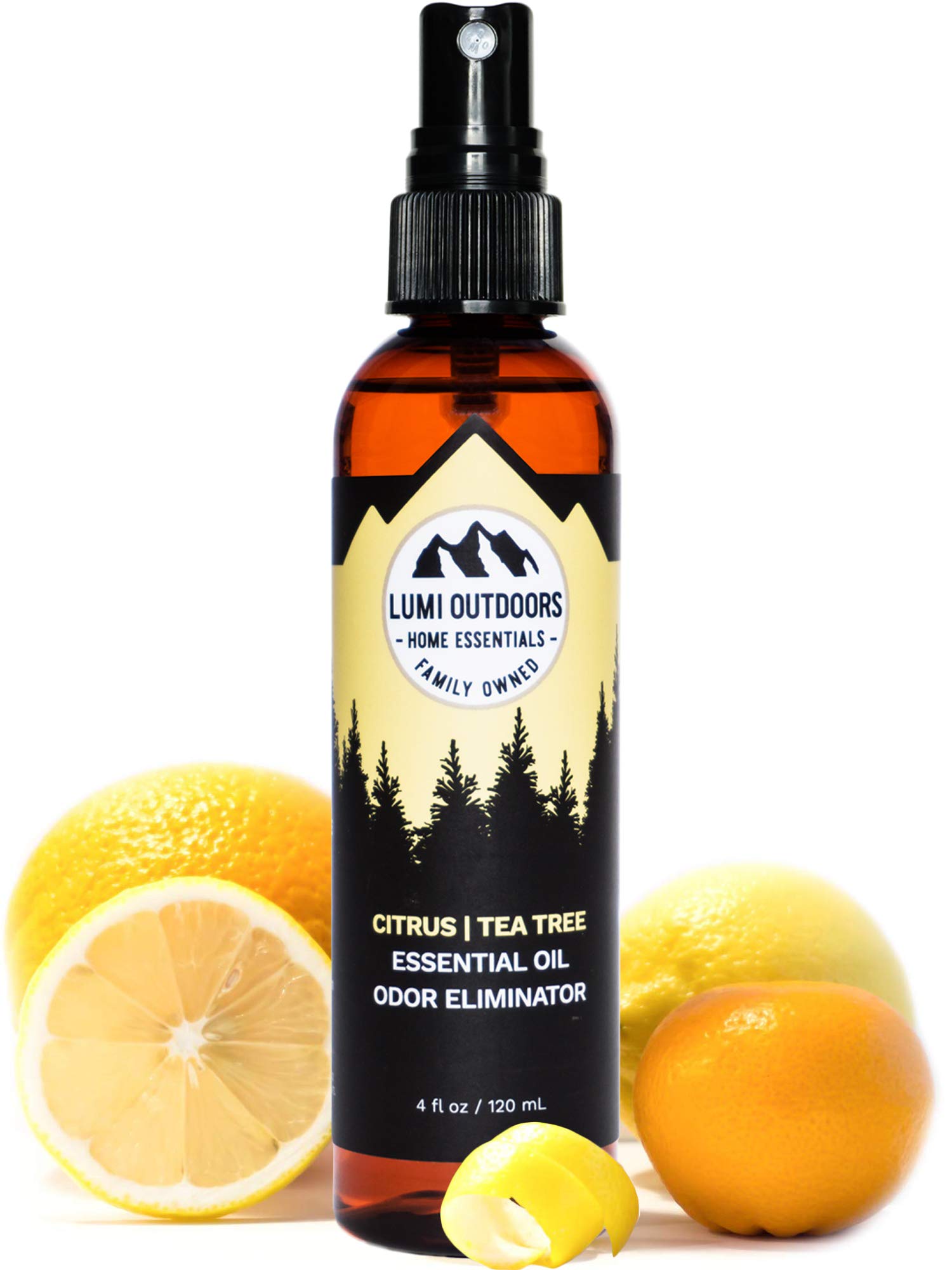 Lumi Outdoors Natural Shoe Deodorizer Spray & Odor Eliminator - Fresh Citrus Tea Tree Essential Oil Odor Eater