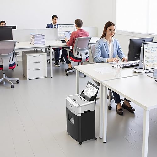 Miniatura 15 de BONSEN Trituradora para oficina, trituradora de papel de alimentación automática de 120 hojas, trituradoras de papel de micro corte para uso en casa