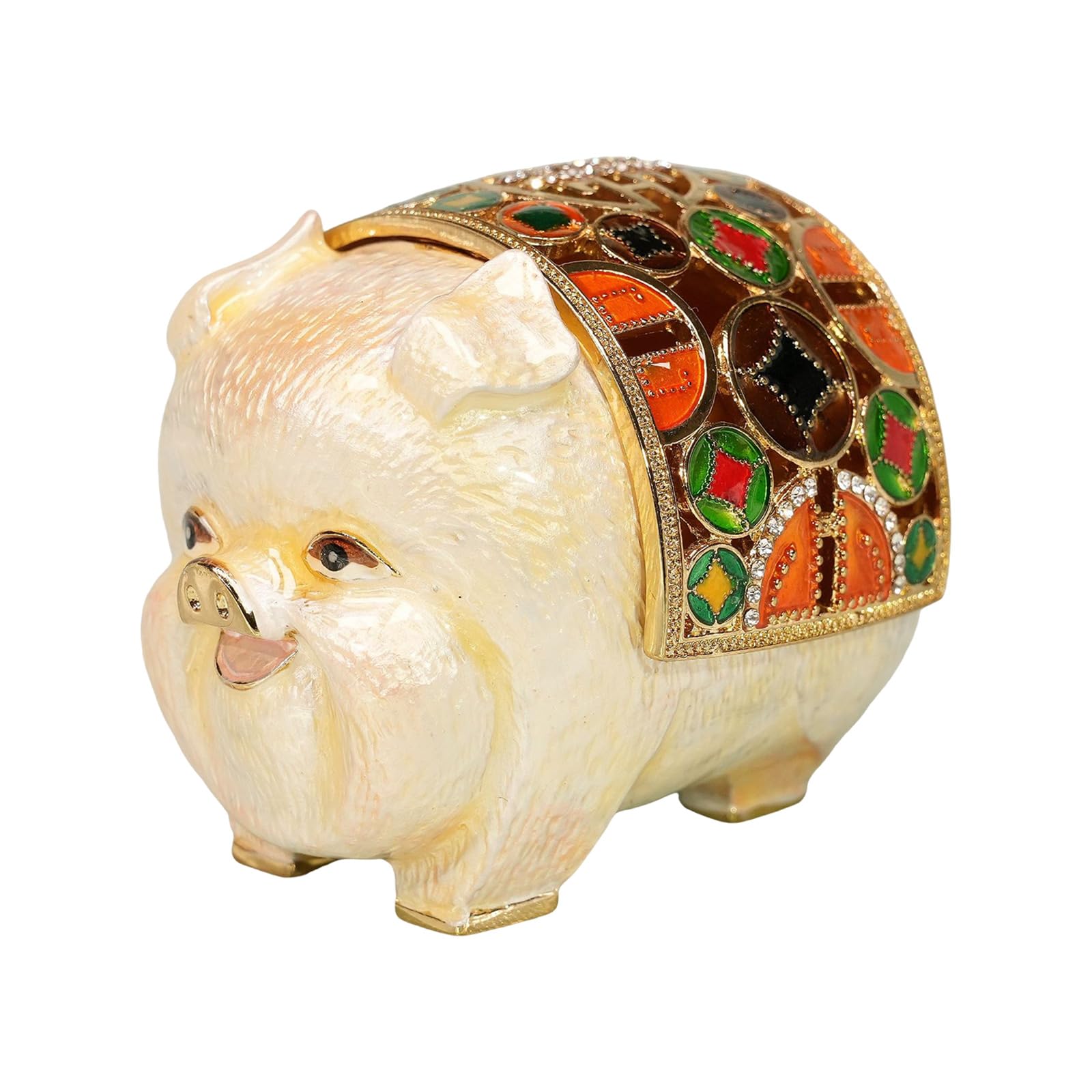 Hredwep Handcrafted Pigs Figurine Multipurpose Decorative Pieces and Jewelry Organizers Alloy Jewelry Case