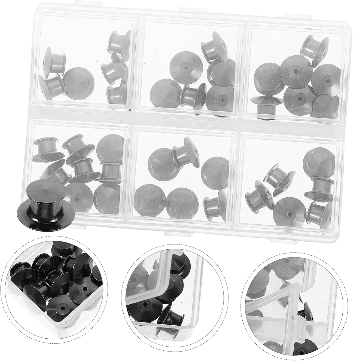 1 Box Round Jewelry Buckle Pin Safety Backs Brooch Back Pin Replacement Pin Backs Pin Clutch Backs Daily Use Pin Backs Brooch Backs Keepers Badges Backing Holder Clasp Pin Keeper