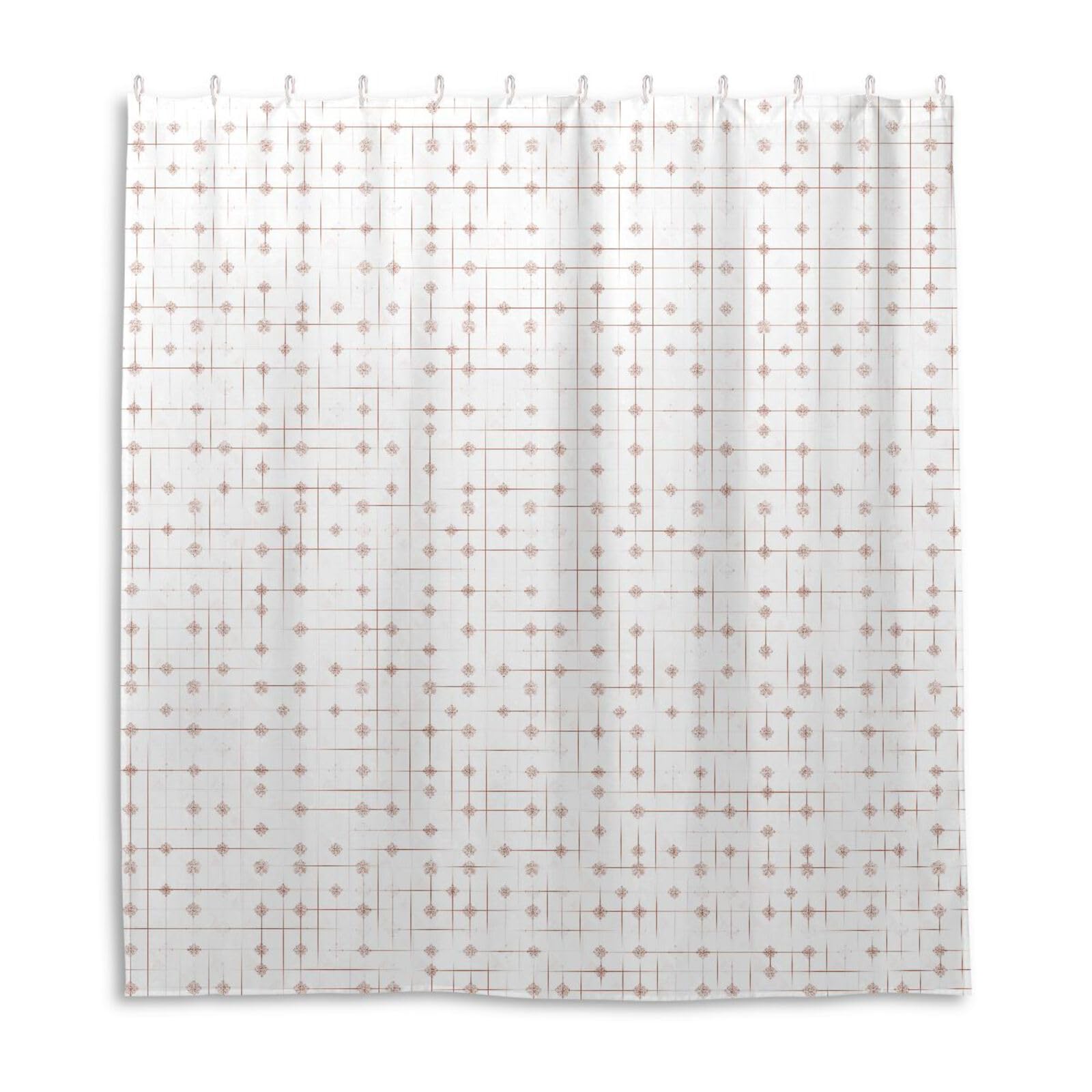 Rideau de douche imperméable motif fleur rose doré haut de gamme 168x183