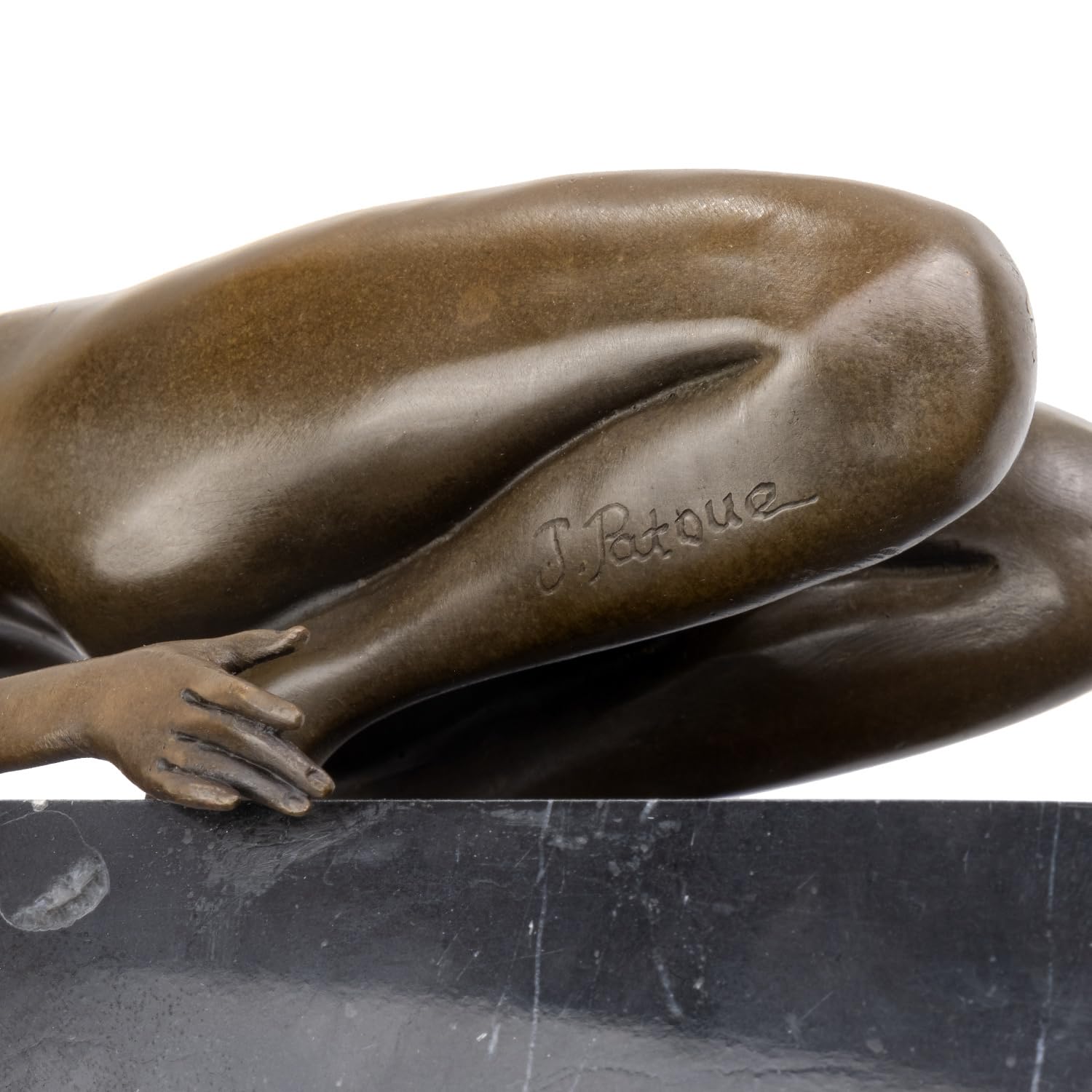 Moritz Elegante Bronze-Skulptur weiblicher Akt auf Marmorsockel - Kunstvolle Darstellung Einer liegenden Frau, Ausdruck von Schönheit und Harmonie, 24,5 cm