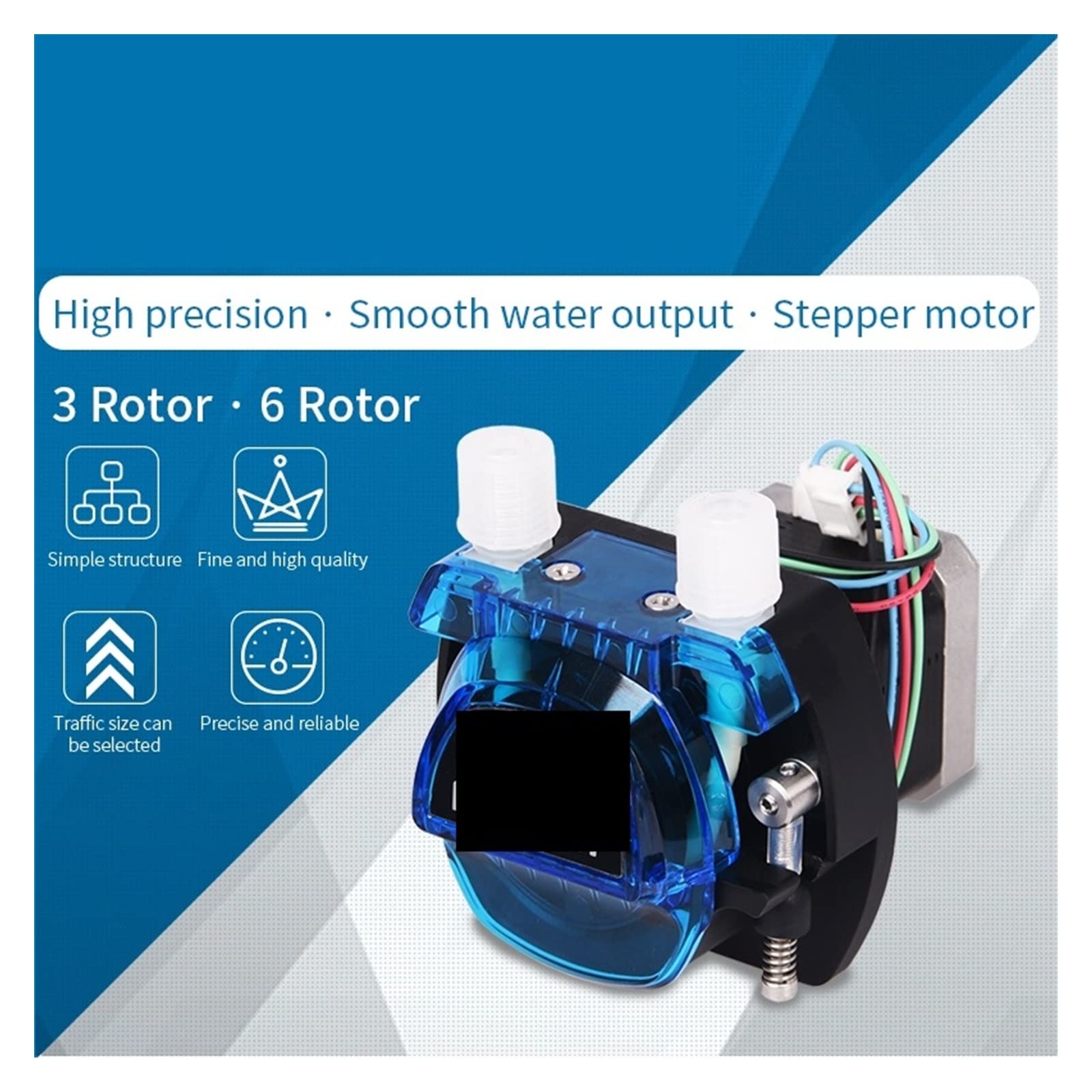 Bomba peristáltica Mini tubo de silicona y bomba de agua a presión con motor paso a paso, 12v / 24V(B14,12v-3 Roller Car)