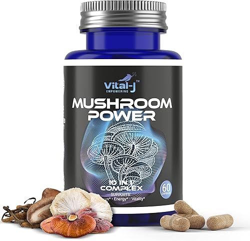 Complejo de potencia de hongos 10 en 1 con Cordyceps, Reishi, Shiitake y melena de leones, suplemento dietético nootrópico para microbioma