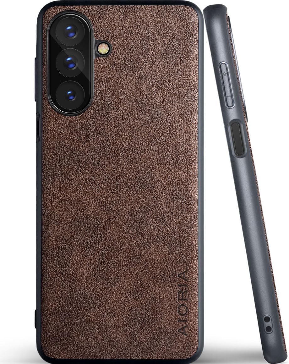 AIORIA for Samsung Galaxy A27 Case Premium Leather Cover Retro Design Full Protective Case (Coffee, for Samsung Galaxy A27)