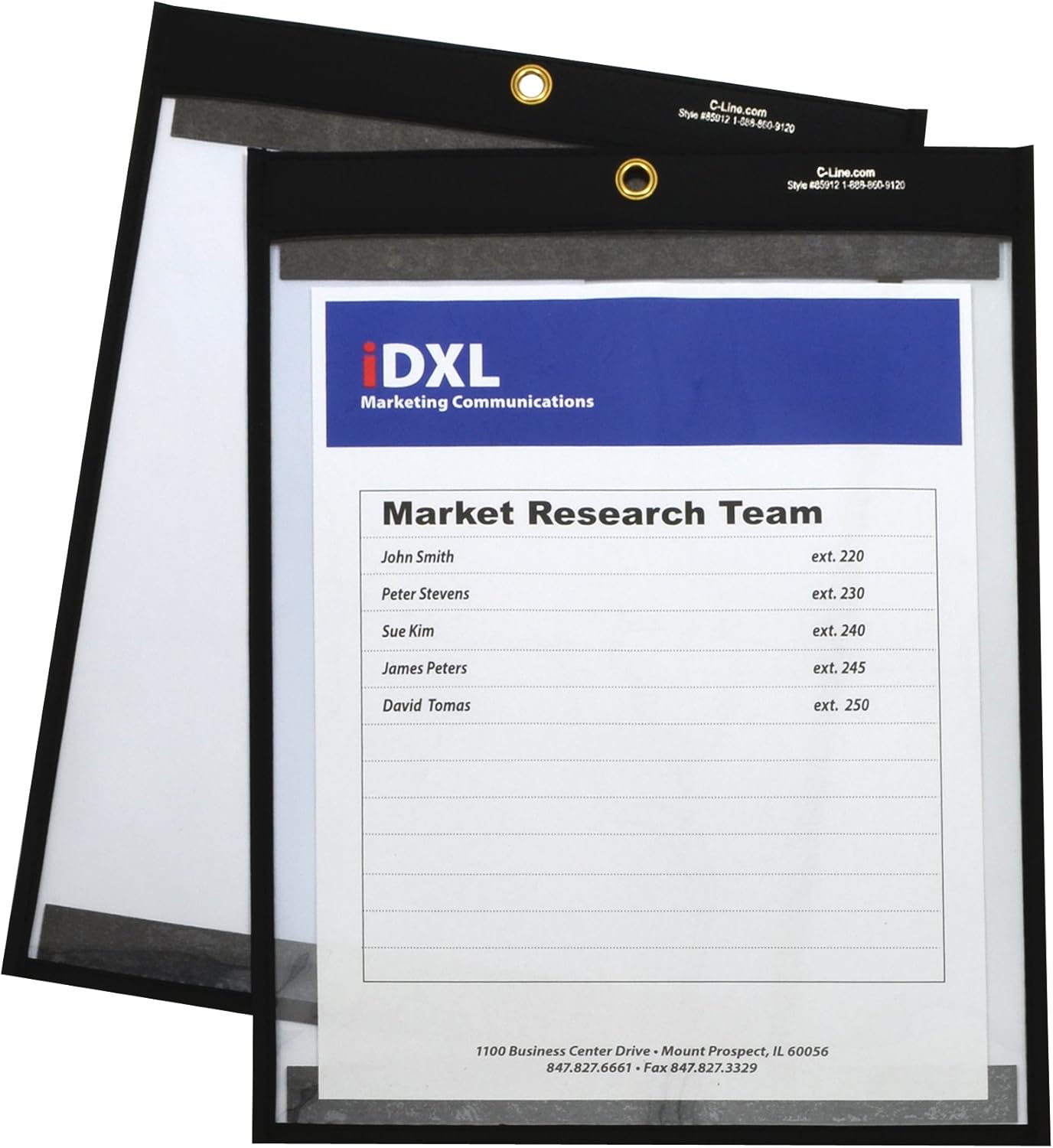 C-Line 9 x 12 Inches Clear on Both Sides Magnetic Stitched Shop Ticket Holder, Box of 10 (85592)