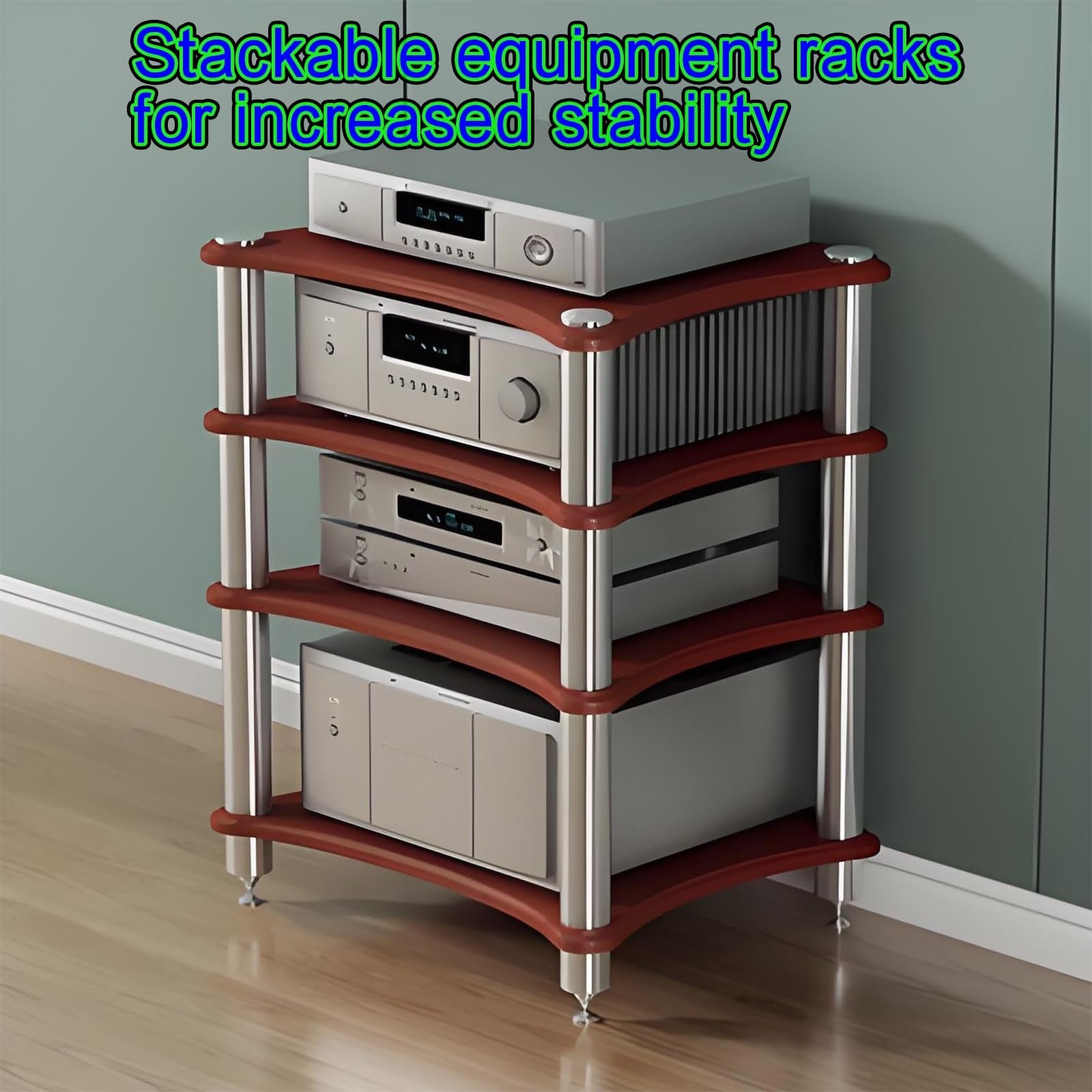 Moderno mueble de soporte para videojuegos, elegante almacenamiento de entretenimiento para consola y accesorios, amplio espacio para sala de estar, juegos y grabación, acabado de nogal claro