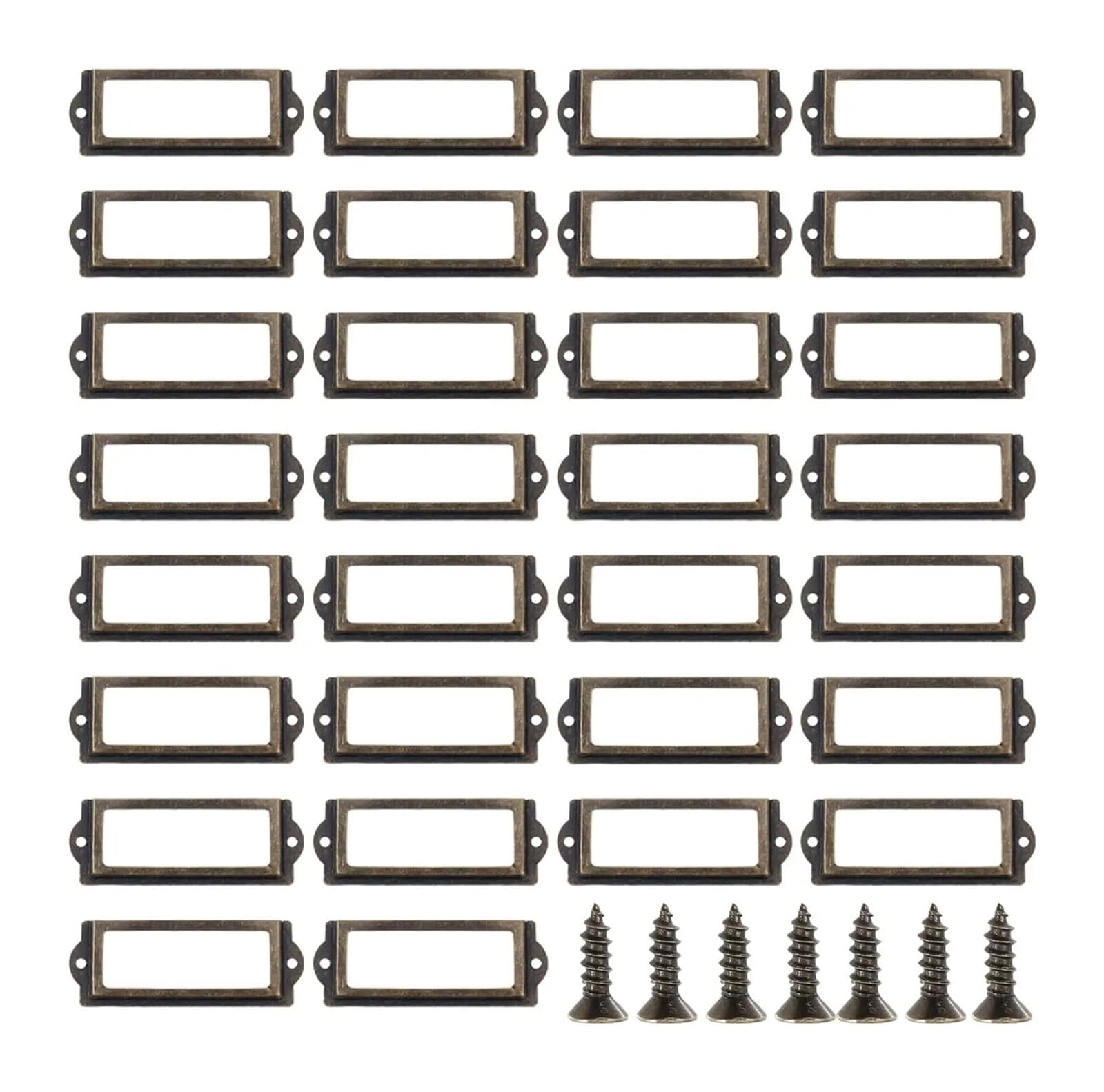 Cidegoo 100Pcs Antique Brass Label Holders with Screws