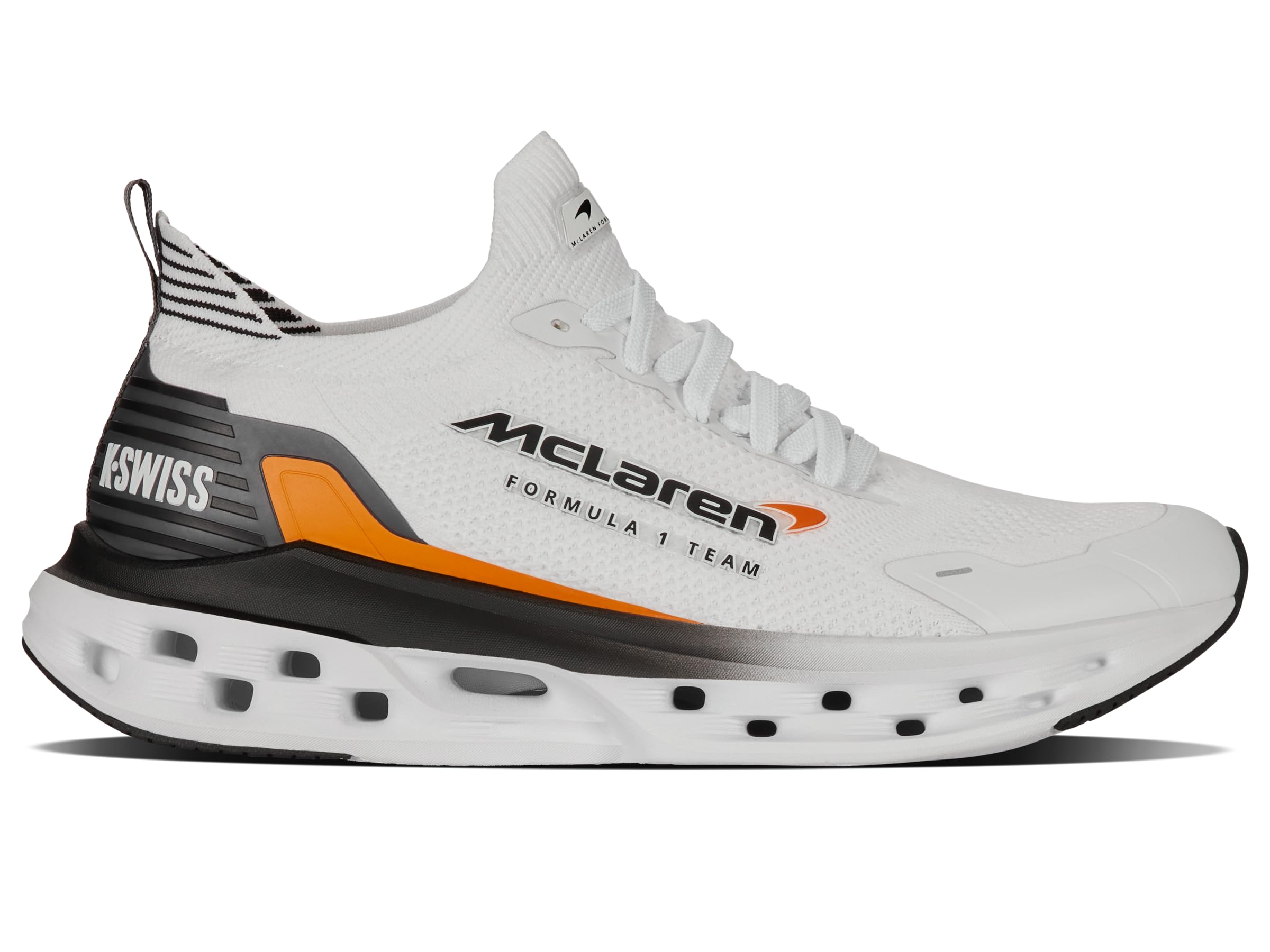 K-Swiss Men's Impls Trnr X Mclaren Trainers, Wht Blk Papaya, 9.5 UK