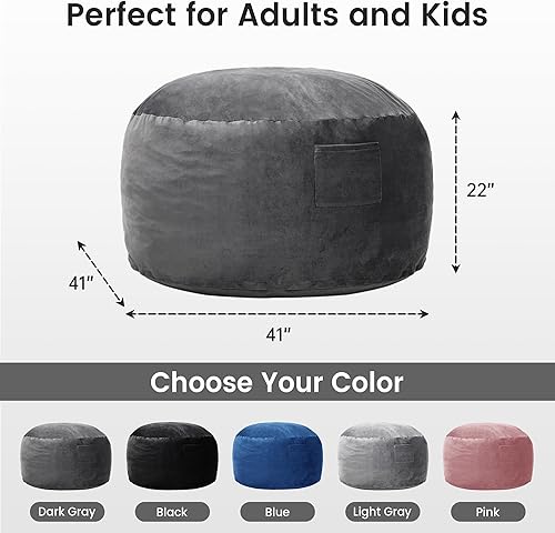 Miniatura 2 de Kromax Puf grande de 3.5 pies para niños, adolescentes, adultos, espuma viscoelástica, fácil de limpiar, lavable, funda de ante suave, cremallera