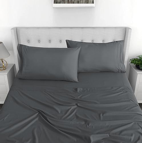 Miniatura 4 de RUVANTI Juego de sábanas tamaño King, lujosa ropa de cama de microfibra suave y sedosa, acogedora y cómoda, bolsillo profundo de 15 pulgadas (se