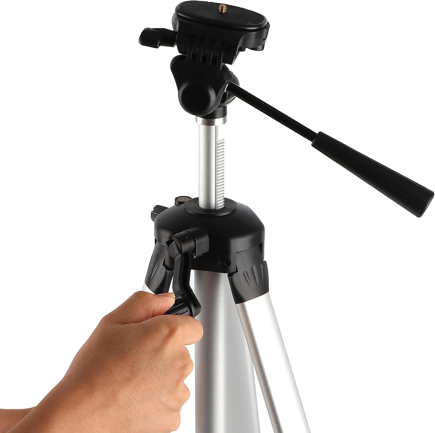 Firecore Laser Level Tripod, Adjustable 60-inch Aluminum Lightweight Elevator Tripod with Tilting Head and Bubble Level for Use with Line Lasers and Point Lasers Measuring - FT1500BS