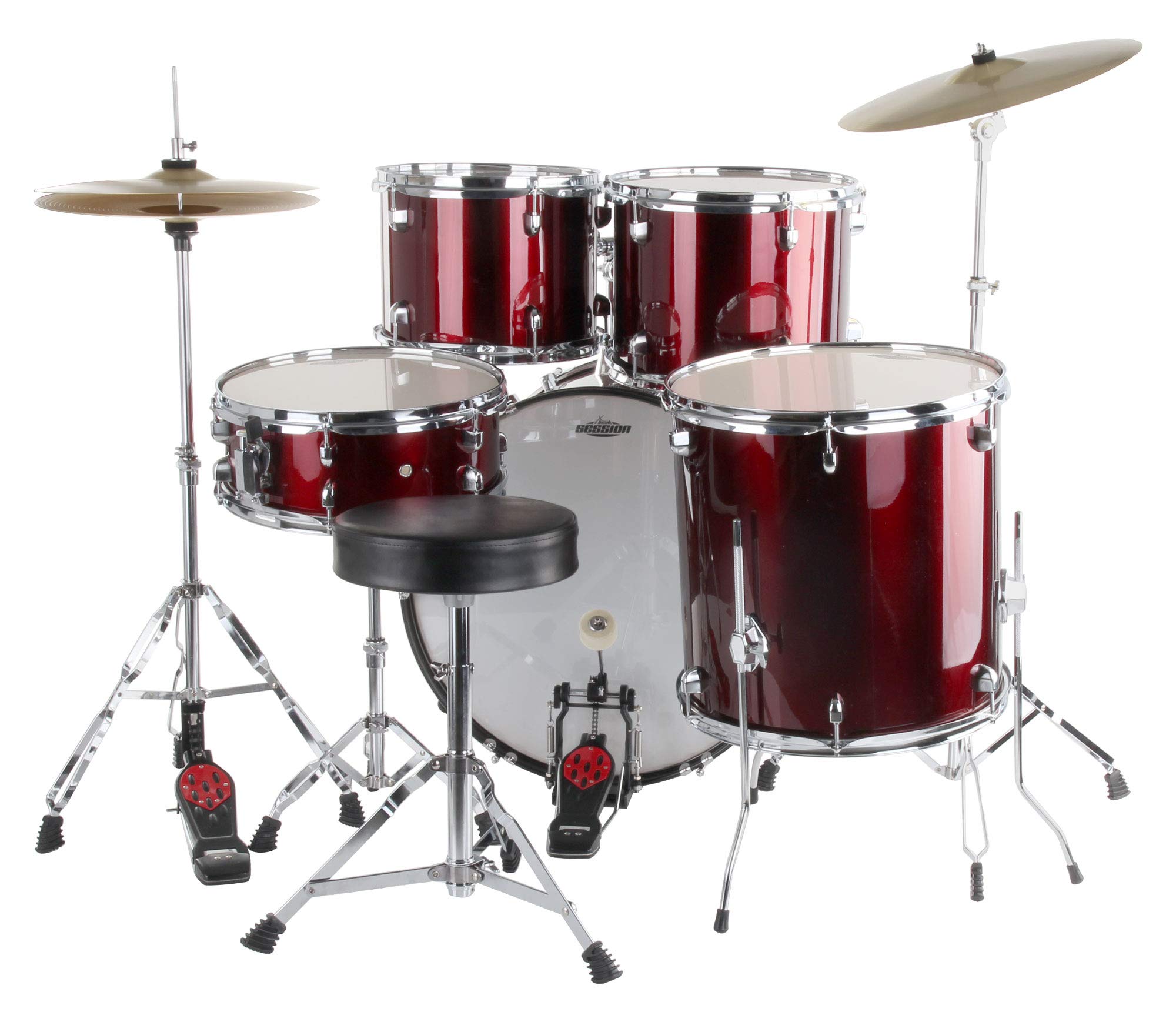 XDrum Semi 22" Standard Batterie Lipstick Red - 22" BD, 12" TT, 13" TT, 16" FT, 14" SD - incl. École - Rouge