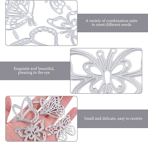 Miniatura 7 de COHEALI 4pcs Papercraft Metal Trim Butterflies Cutting Die Metal Cutting Tools Household Tools Decorative Embossing Stencil DIY Craft Stencil Dies