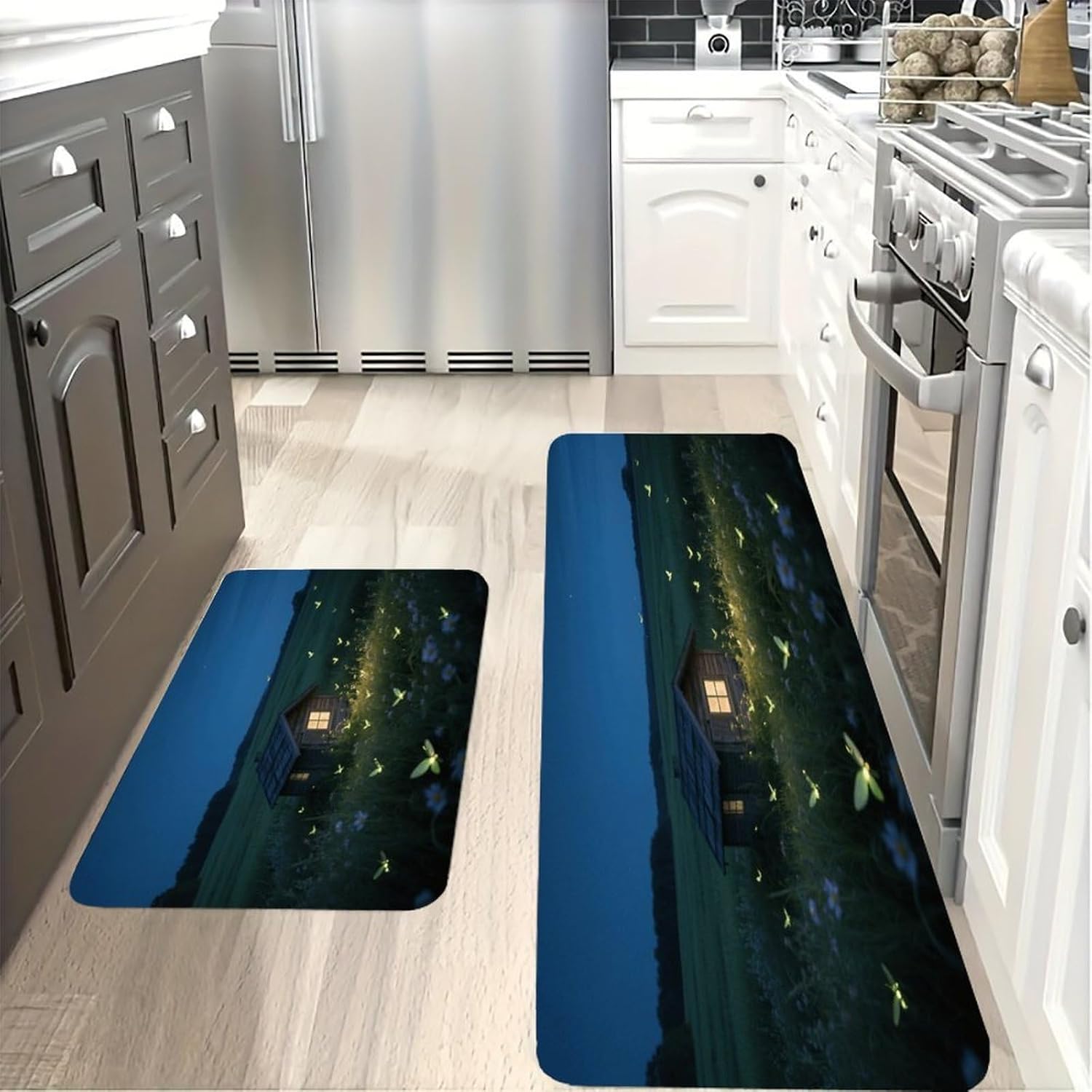 Firefly Cabin Kitchen Mat Outdoor Rug Area Rug | Kitchen Rug for Washable Non-Slip Breathable for in Front of Sink for Standing for Kitchen,Hallway,and Laundry Decor