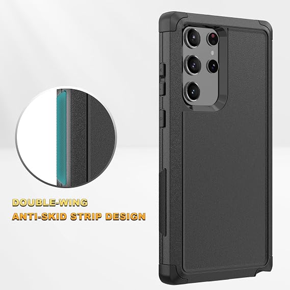 for Samsung Galaxy S22 Ultra Case,Shockproof Dropproof Galaxy S22 Ultra Case,Rugged Heavy Duty Protective for S22 Ultra Case 6.8 Inch (Black)