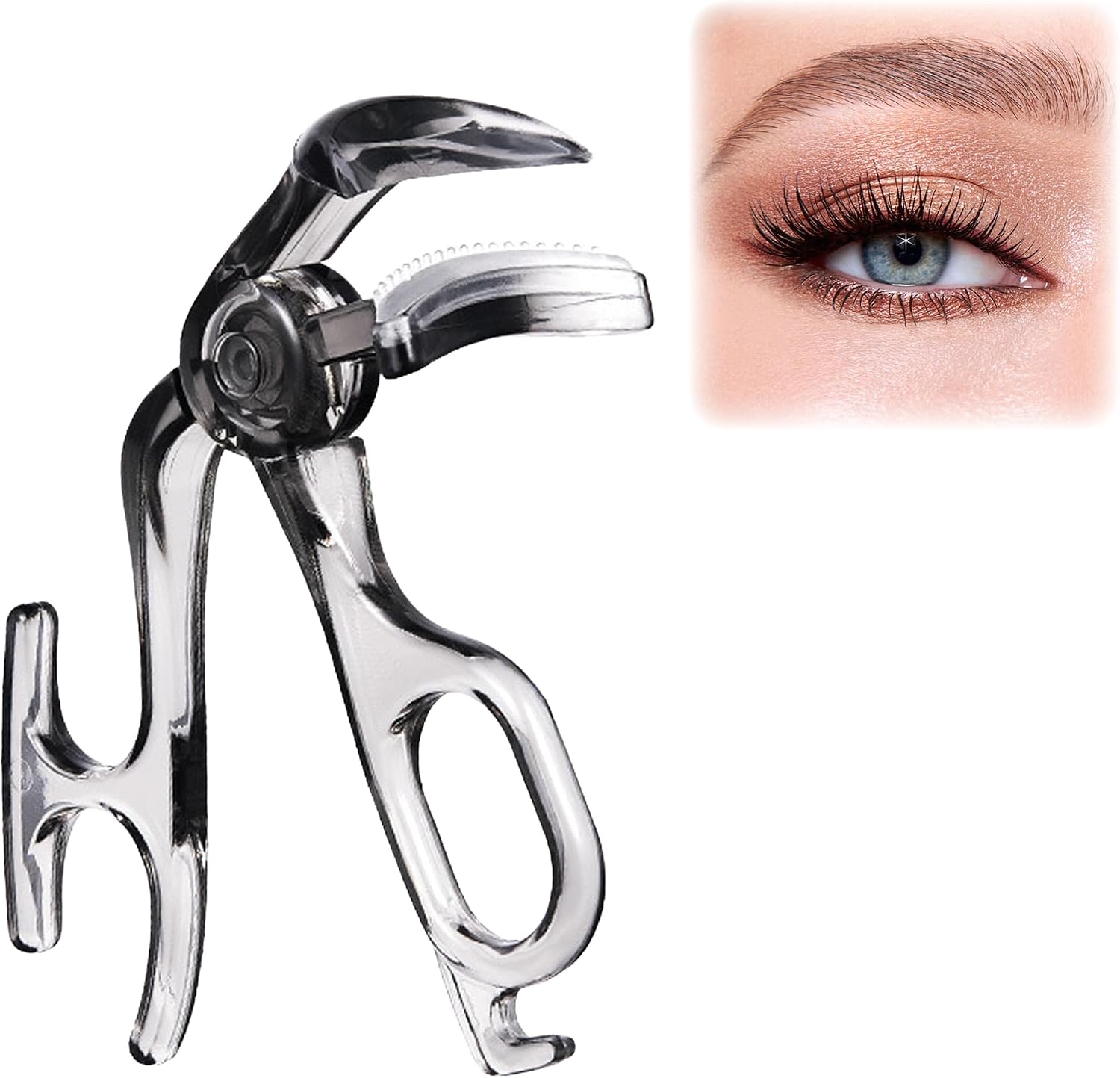 Eyelash Curlers with Comb, Frameless Eyelash Curler, Transparent Gray
