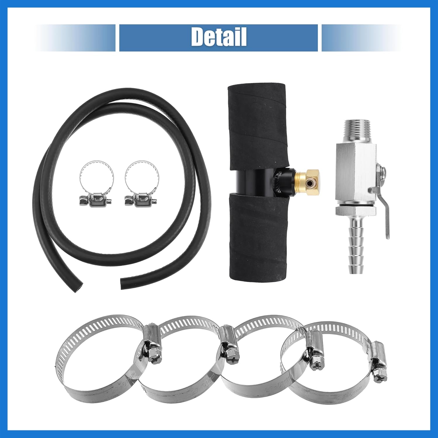 1 Set 11408 Auxiliary Diesel Fuel Tank Install Kit with 1-3/4" Fill Line for Dodge Diesel Trucks 2013-2022 Auto Accessories