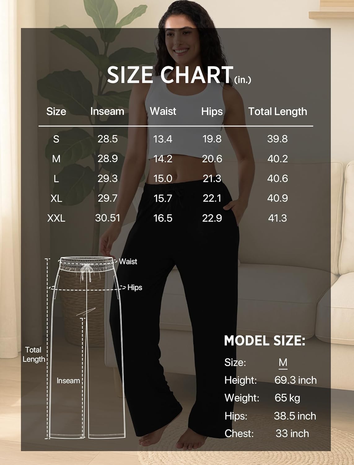 5 Pack Womens Pj Pajama Pants Bottoms Super Soft Comfy Lounge Pants Sleepwear Plaid Pjs With Pockets - Image 7