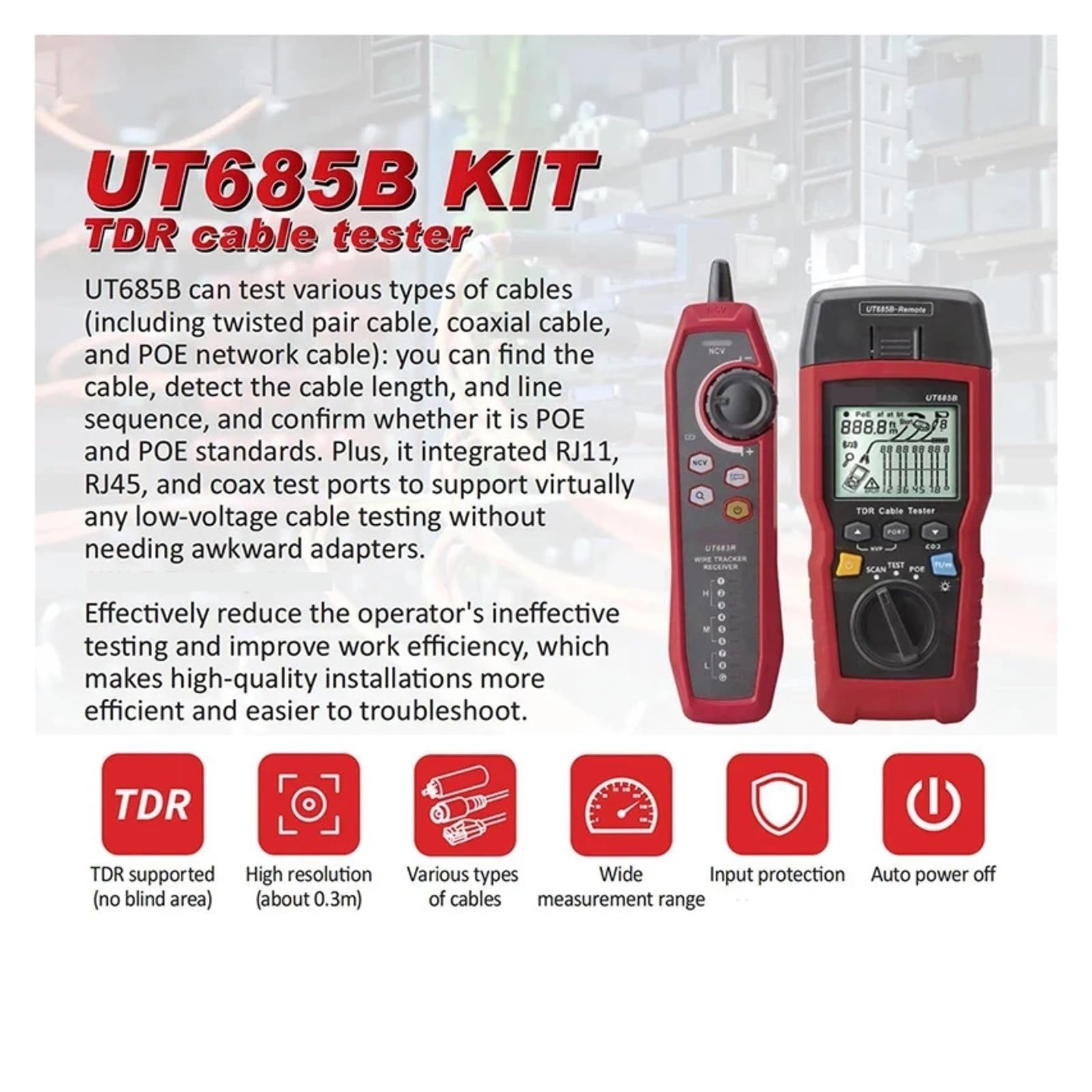 Kabeltester Koaxial-Netzwerkleitungsfinder Twisted Pair Locator Längensequenzdetektor Draht-Tracker Leicht Und Tragbar