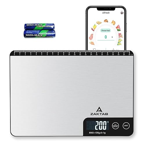 Báscula inteligente de alimentos con aplicación, báscula digital de cocina, báscula para hornear, escala de calorías, calculadora nutricional,