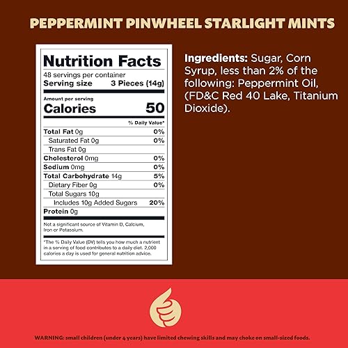Miniatura 5 de Peppermint Pinwheel Starlight Mints Hard Candy, envueltos individualmente, paquete de 1.5 libras (alrededor de 140 piezas)
