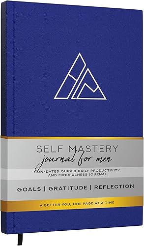 Diario de automaestría para hombres, diario de productividad para la felicidad, diario de gratitud, atención plena, cuidado personal y reflexión,