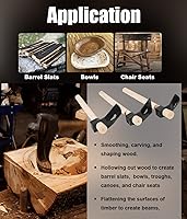 Vista 3 de Juego de herramientas para tallar madera para carpintería Adze, incluye adze recto, curva grande Adze y curva pequeña Adze (3PCS)