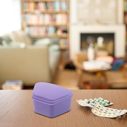 Miniatura 5 de Caja de almacenamiento compacta a prueba de fugas con tapa - Estuche de viaje para dentadura postiza para limpieza y viajes