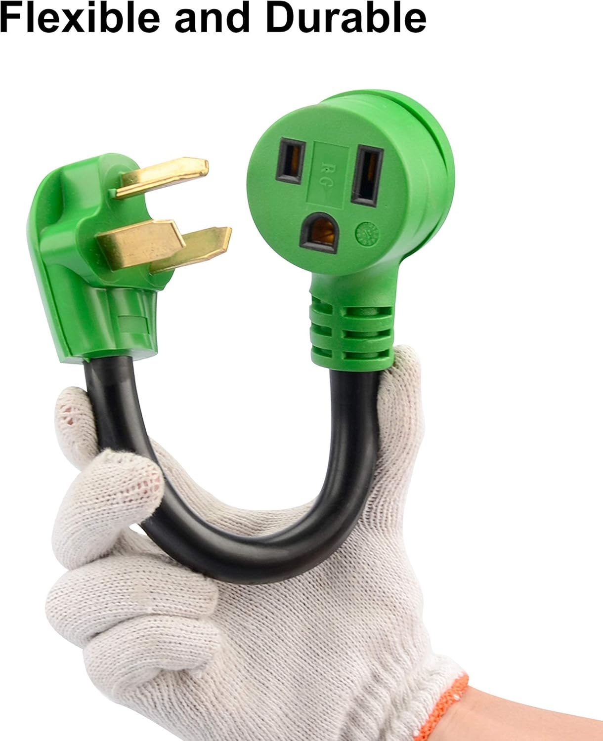 RVGUARD Bundle 250 Volt 20 Feet Welder Extension Cord with Drye 30 Amp to Welder 50 Amp and RV 50 Amp to Welder 50 Amp Adapter Cord, Green