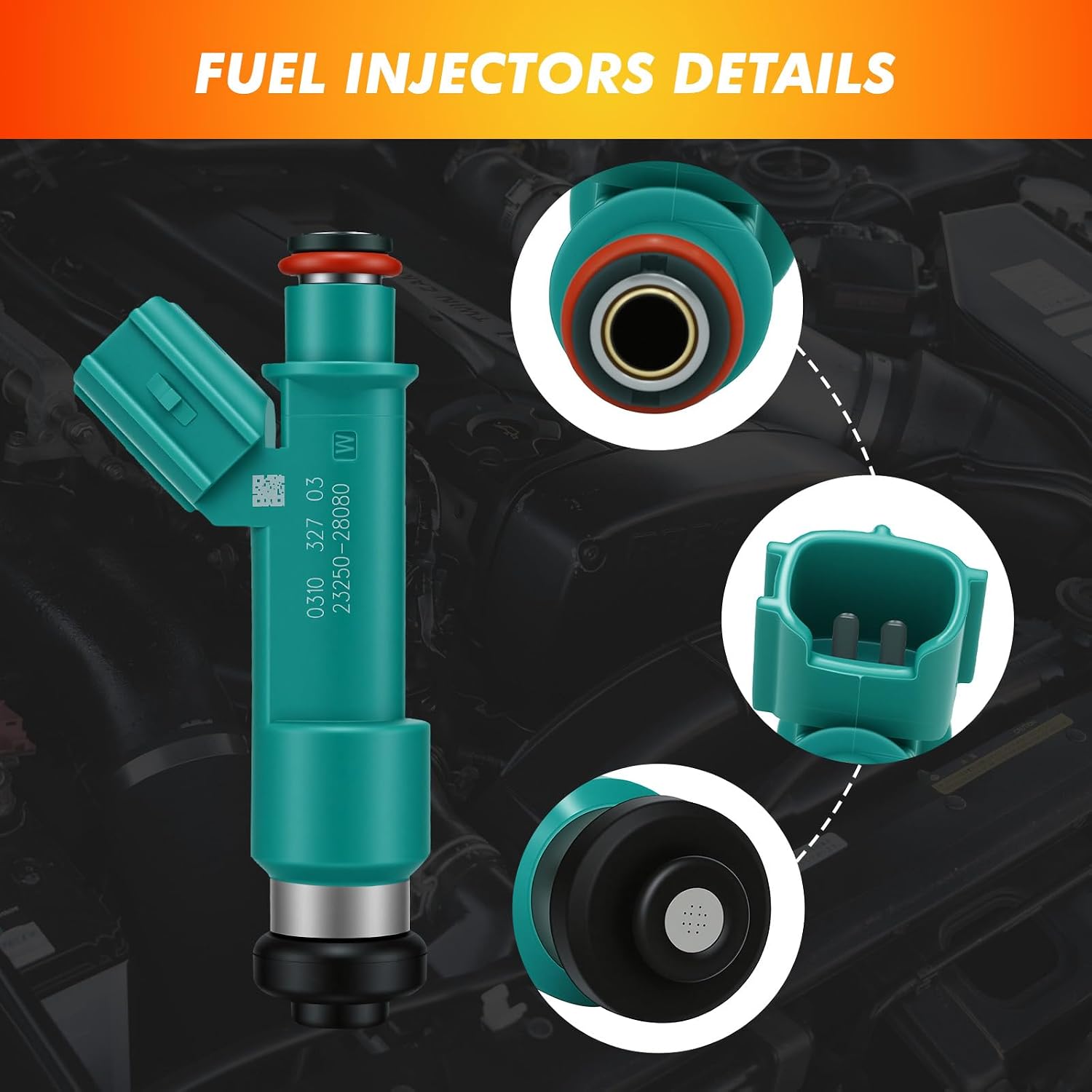 2004-2015 Fuel Injector Compatible for Toyota Camry 04-09 Corolla Matrix 09-13 Highlander 04-07 RAV4 Solara 04-08, for Scion tC 05-10 xB 08-15, 2.4L, Replace 23250-28080 23250-0H060 23250-0H030