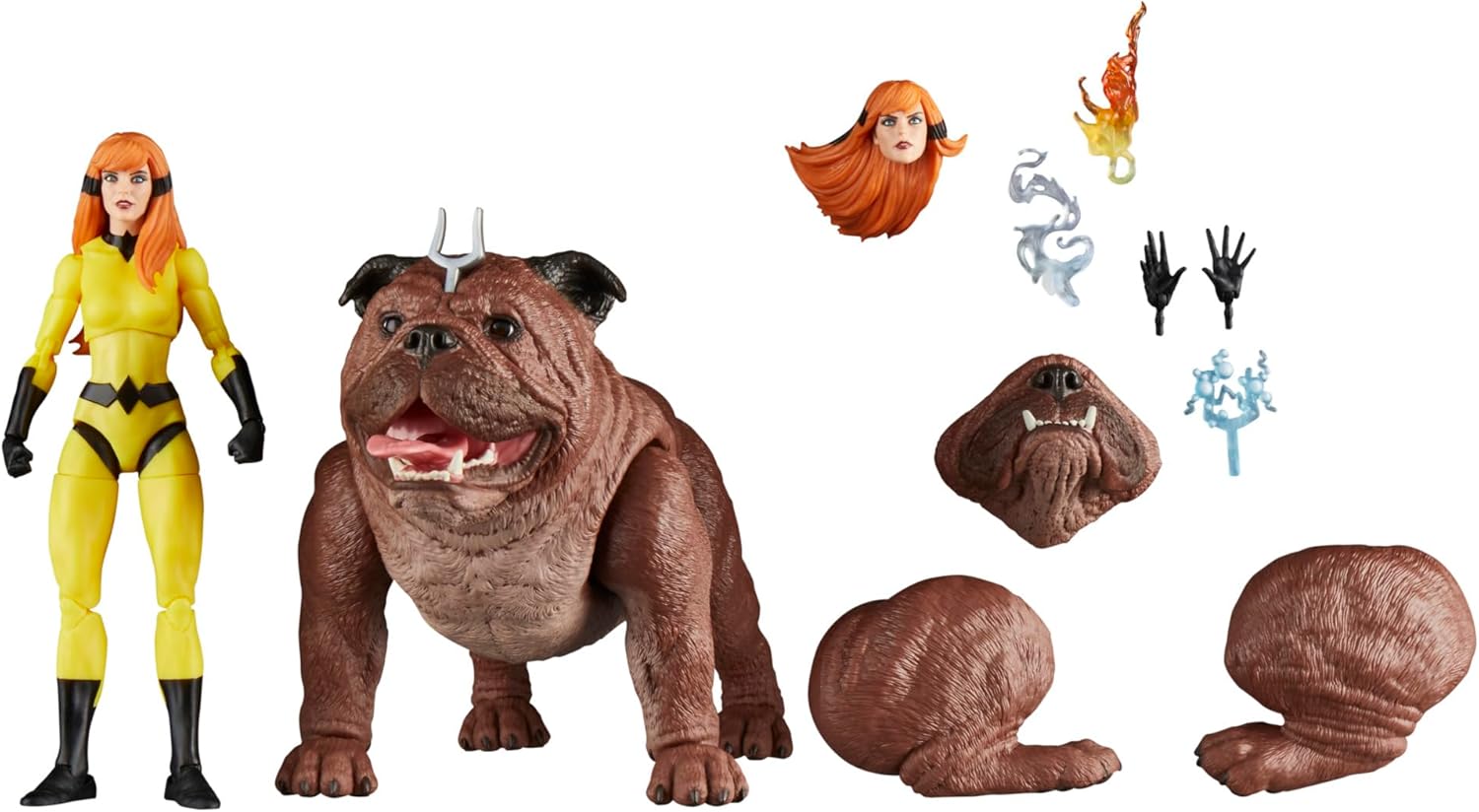 Marvel Legends Series Crystal and Lockjaw, Deluxe Comics Collectible 6-Inch Action Figures