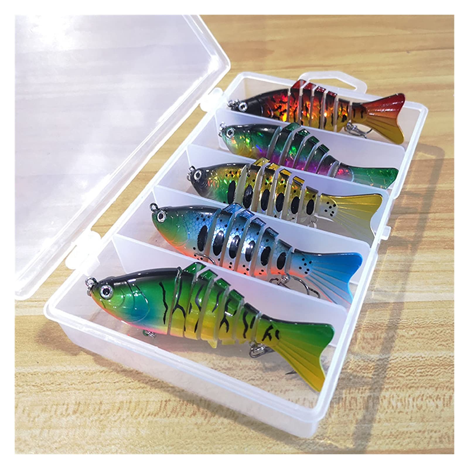 caihuashopping Esca da Pesca Wobblers Pesca Esche Artificiali Multi snodati Sezioni Artificiale Esca Dura di Pesca a traina Carp Fishing Tools 5 PZ. Esche Artificiali