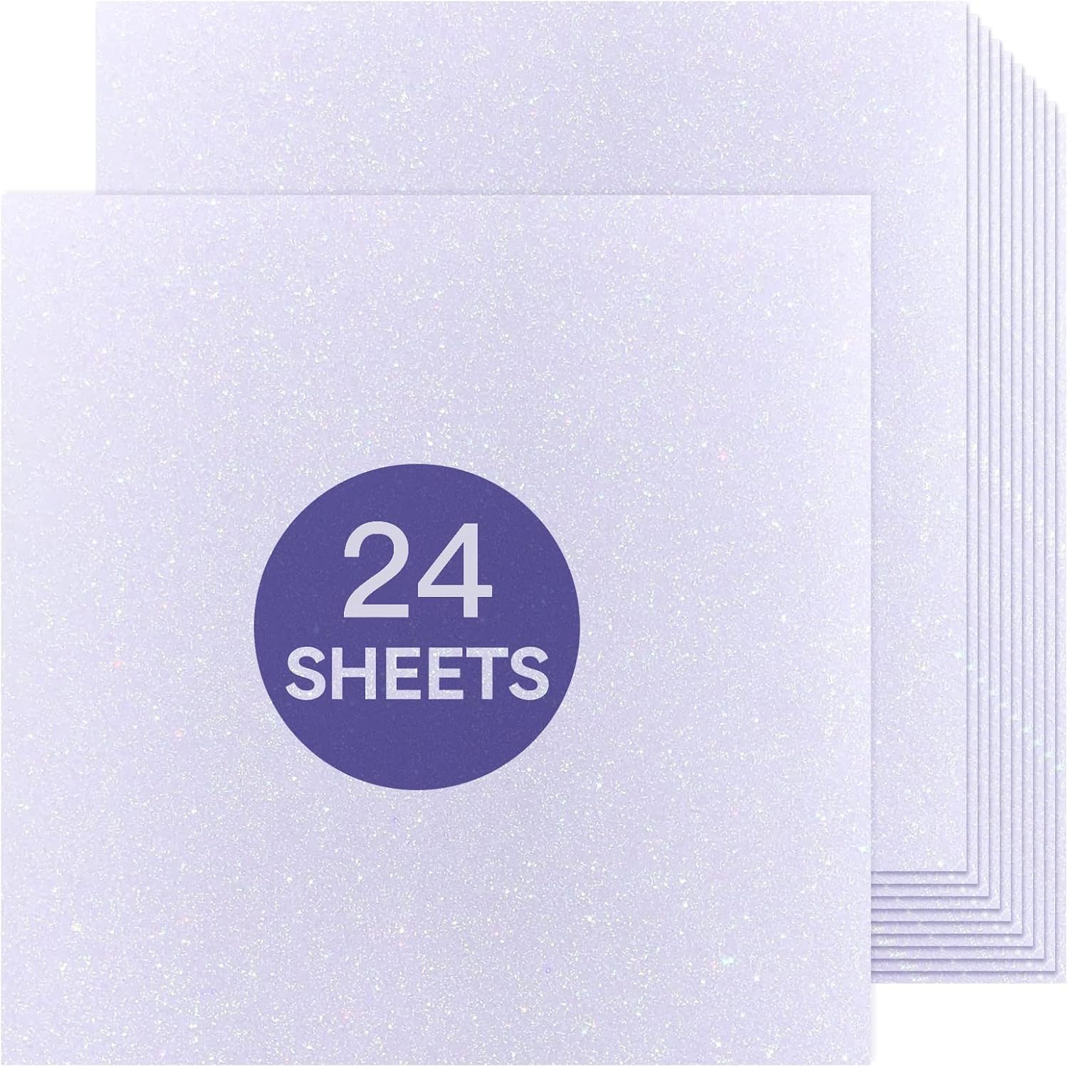 Origami Paper 10x10 Inch Large, White Glitter Cardstock