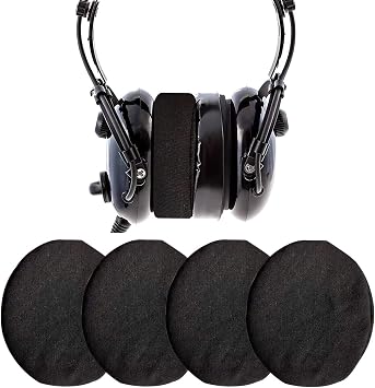 Headphone Covers, Ancable 2-Pairs Washable Flex Headset Earpad Cloth Cover for Gym, Training, Aviation, Racing, Gaming, etc More Over The Ear Headphones Black