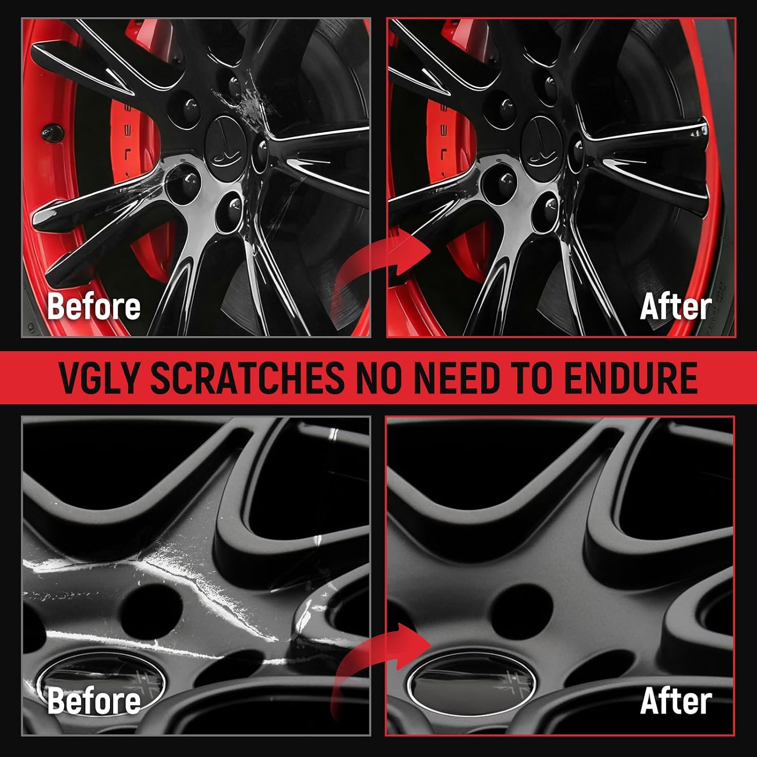 Black Rim Touch Up Paint, Car Wheel Scratch Repair Touch Up Paint Pen, Universal Color Rim Wheel Paint Gloss Black Professional Automotive Rim Scratch Repair