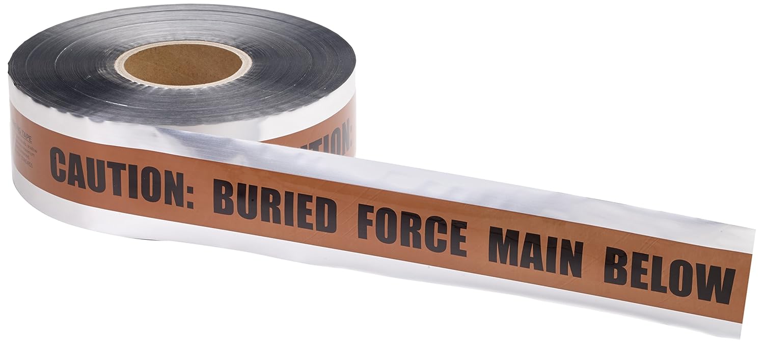 Mutual Industries Underground Storm Drain Detectable Tape, 1000' Length x 3" Width, Green