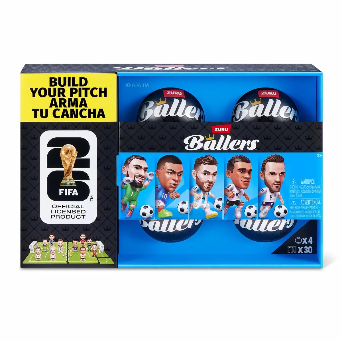 ZURU FIFA World CUP 2026™ Ballers, paquete de 4, para edades de 3 años en adelante