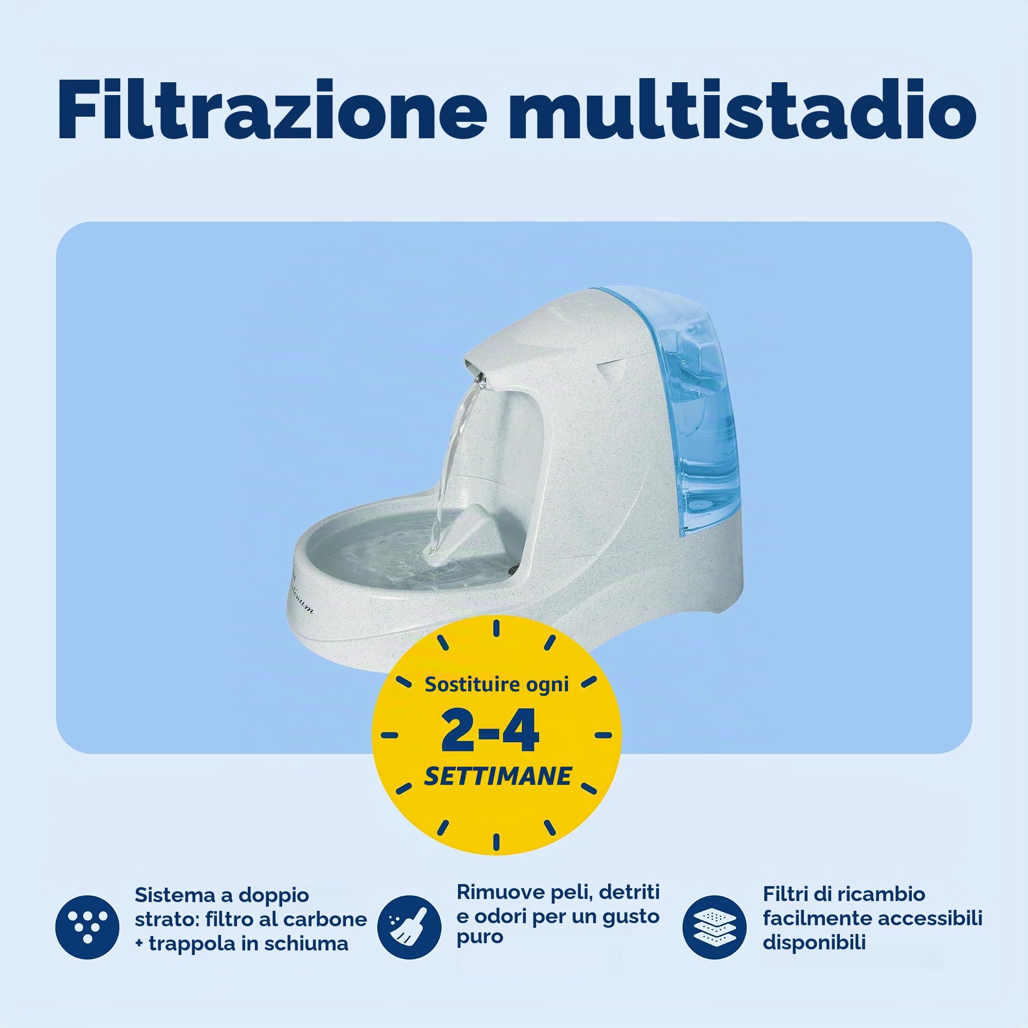 PetSafe Drinkwell Platinum - Fontana d'acqua per cani e gatti, fontanella automatica per animali domestici, 4762,7 g, grigio