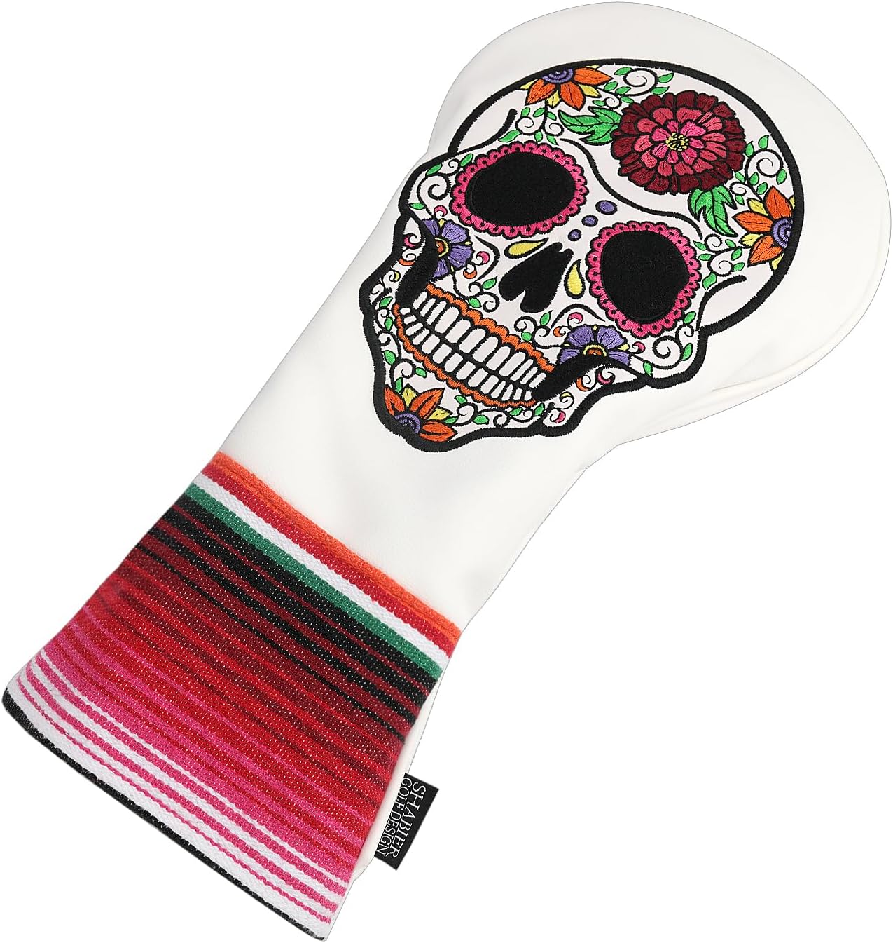 SHABIER Rose Embroidery Design Golf Headcover Sugar with Skull Design for Golf Club