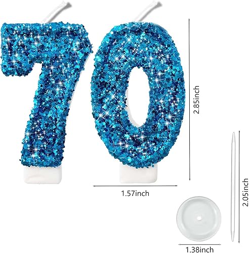 Miniatura 132 de Velas de números con purpurina de oro rosa de 2.8 pulgadas, muchos colores, regalos de cumpleaños de 22 años, velas de cumpleaños, velas de números