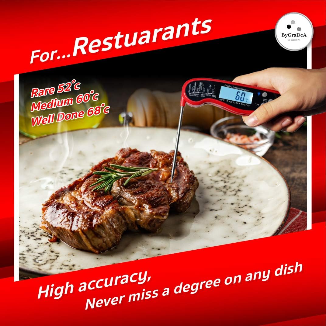 review ByGraDeA Professional Gourmet Thermometer ,Digital Food Thermometer ,Meat Thermometer