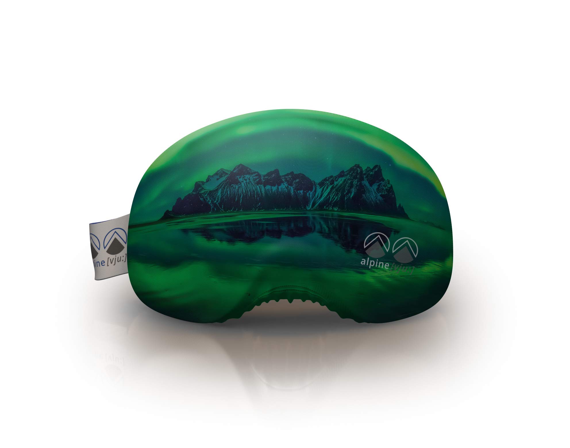 alpine [vju:] Ski Goggle Protection Cover Elastic Microfibre Unisex, Foto Nordlichter, One Size