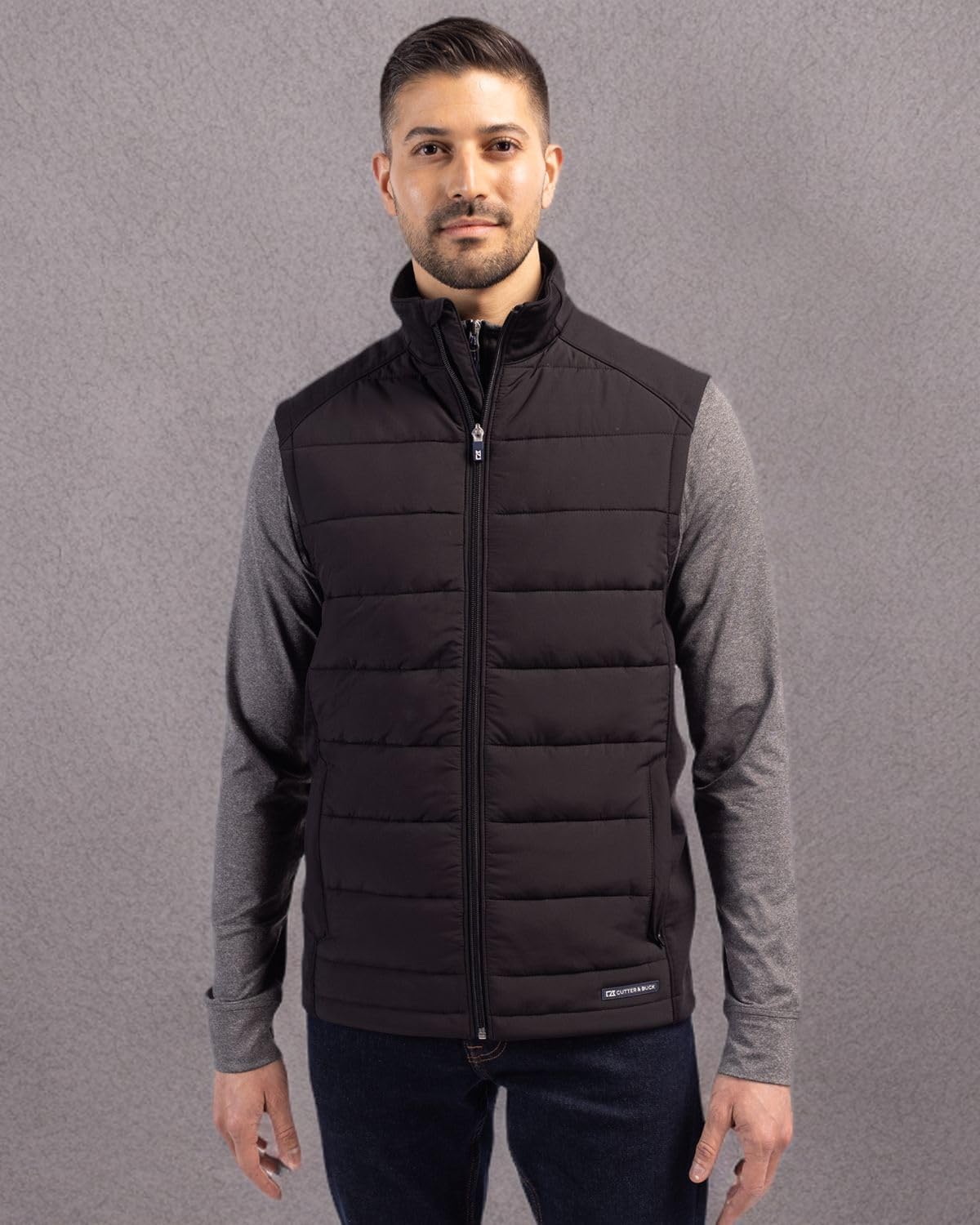 Cutter & Buck mens Evoke Hybrid Eco Softshell Recycled Mens Full Zip Vest - Image 7