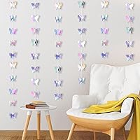 Vista 8 de Zonon 4 guirnaldas colgantes de mariposa 3D para decoración de fiesta de papel de mariposa, telón de fondo para bodas, cumpleaños, baby shower