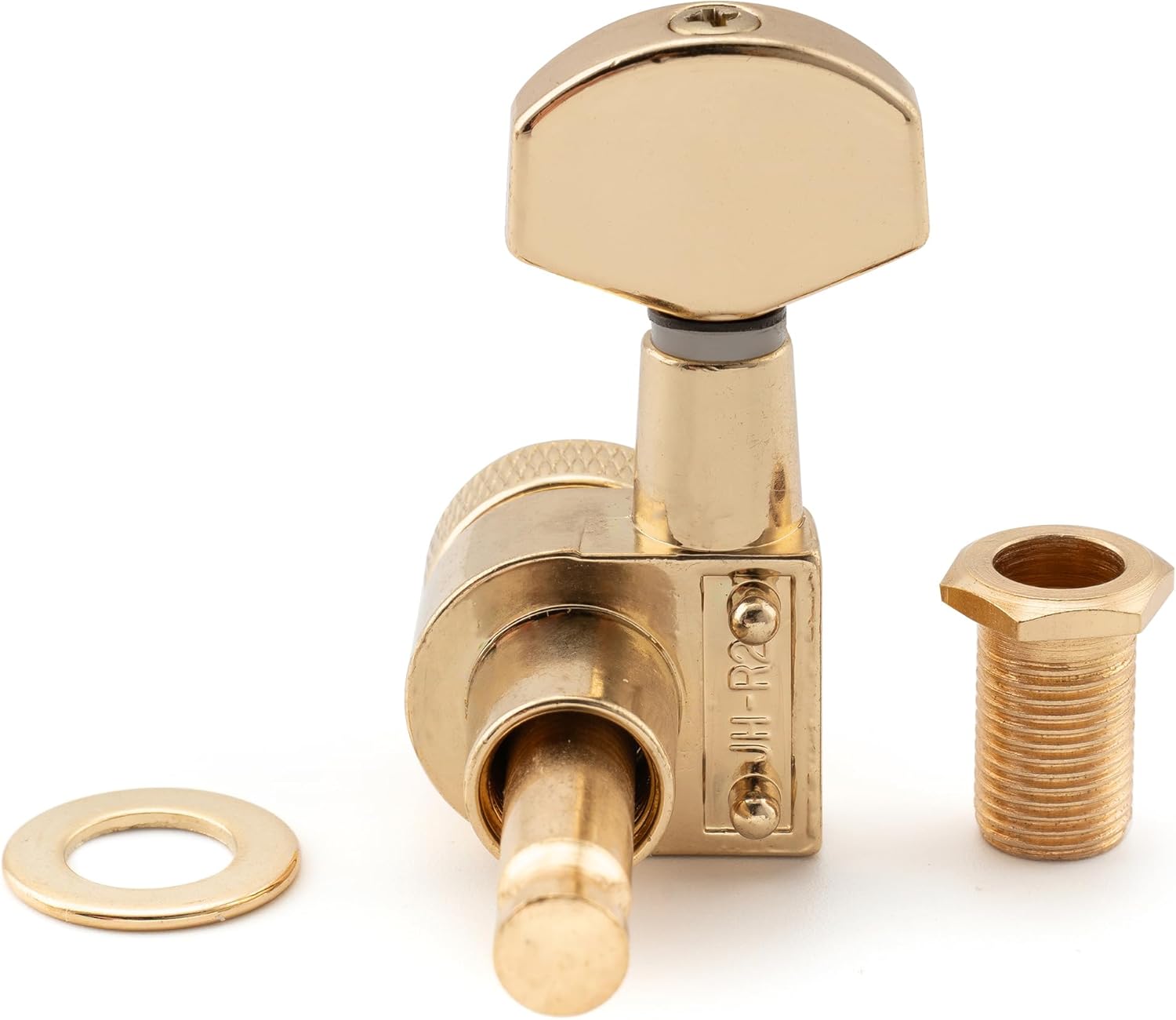 Musiclily Pro 6 in line 2-Pin Guitar Locking Tuners 15:1 Ratio Machine Heads Tuning Pegs Keys for SQ Strat Tele Style Electric Guitar, Gold with Hex Button